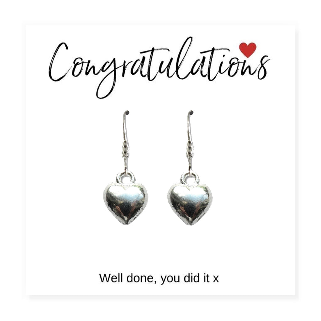 Congratulations Heart Charm Earrings & Gift Card