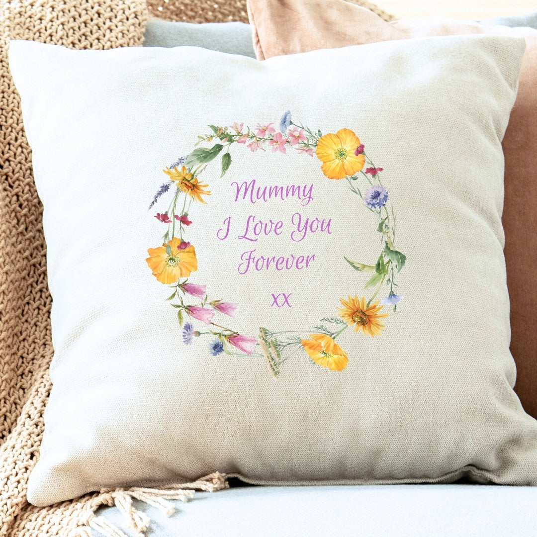 Personalised Flower Circle Cushion