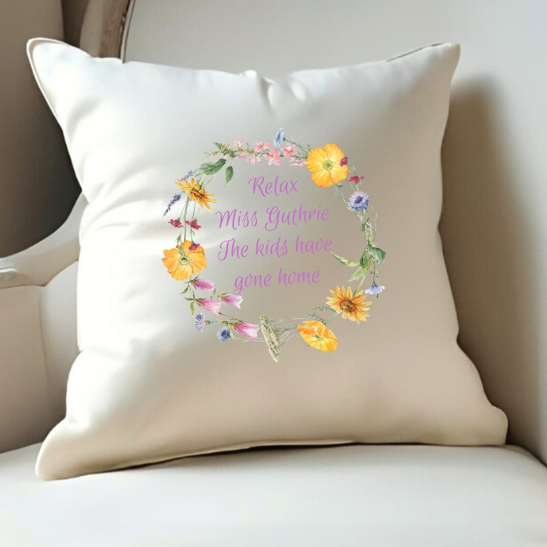 Personalised Flower Circle Cushion