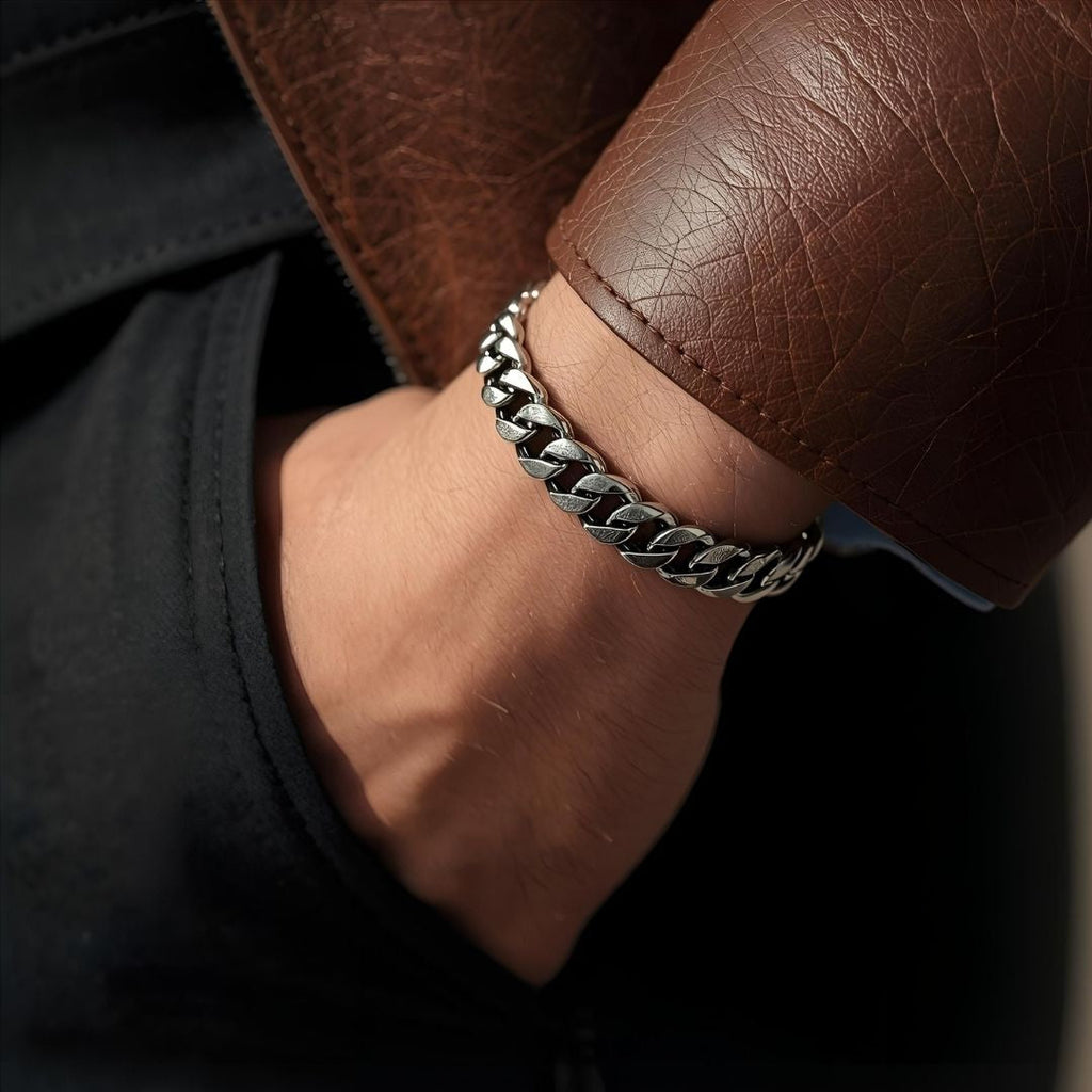 Men's Cuban Link Silver Bracelet