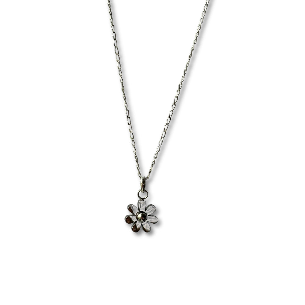 Dinky Daisy Girls Silver Necklace