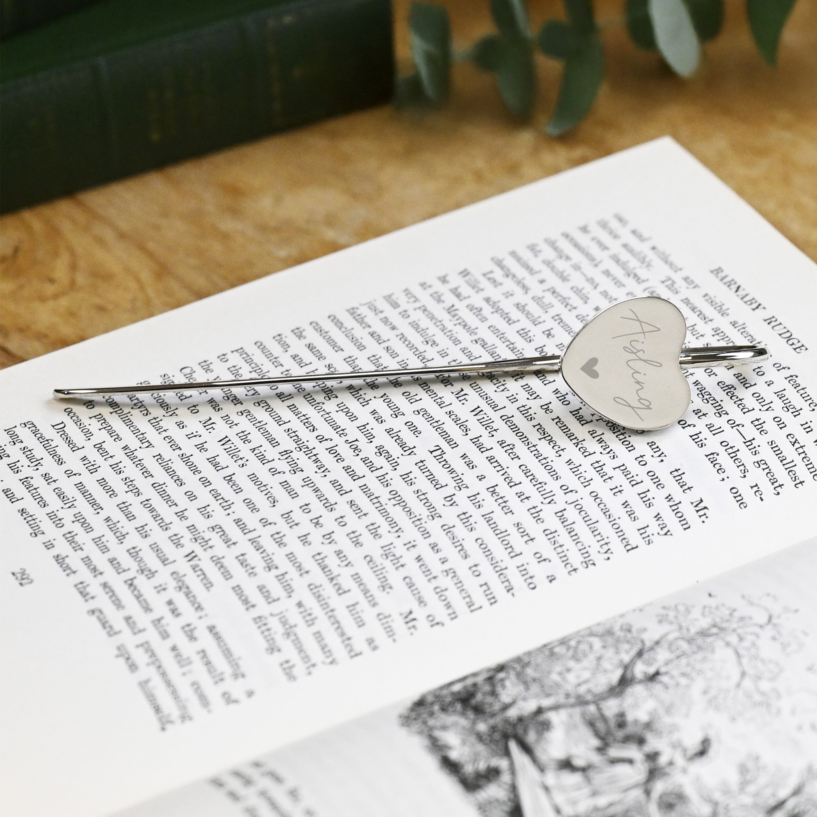 Personalised Engraved Heart Bookmark