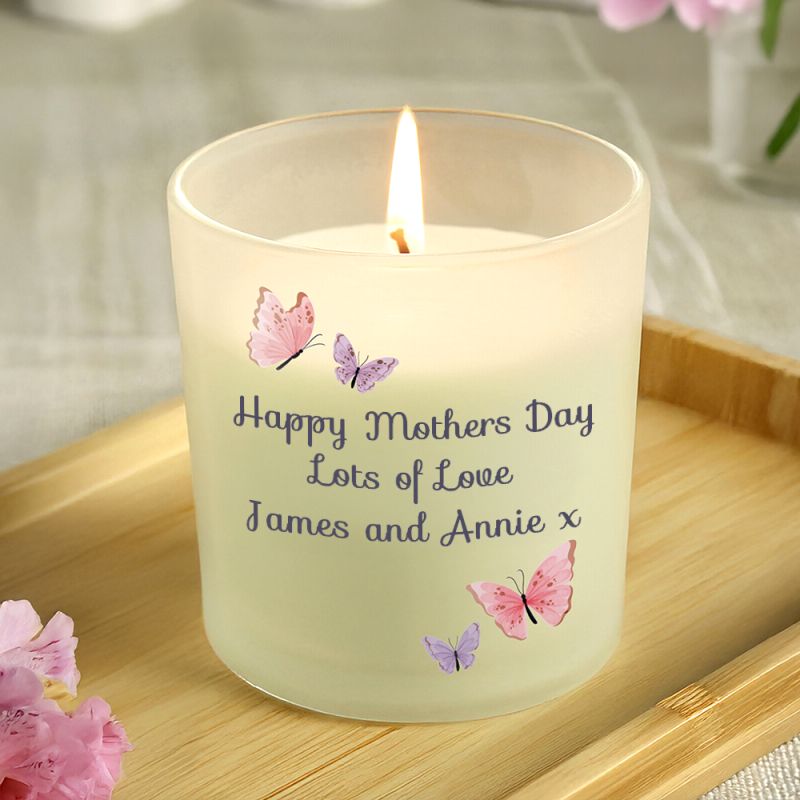 Personalised Butterfly Frosted Candle
