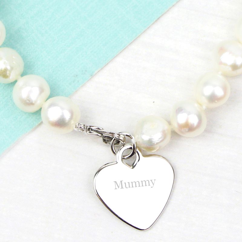 Personalised White Freshwater Pearl Name Bracelet